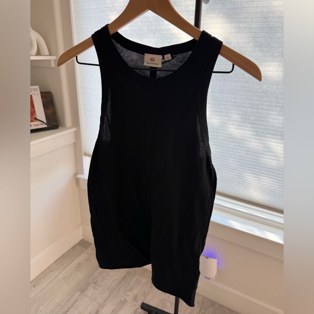 AG Adriano Goldschmied Black Scoop Neck Tank Top
